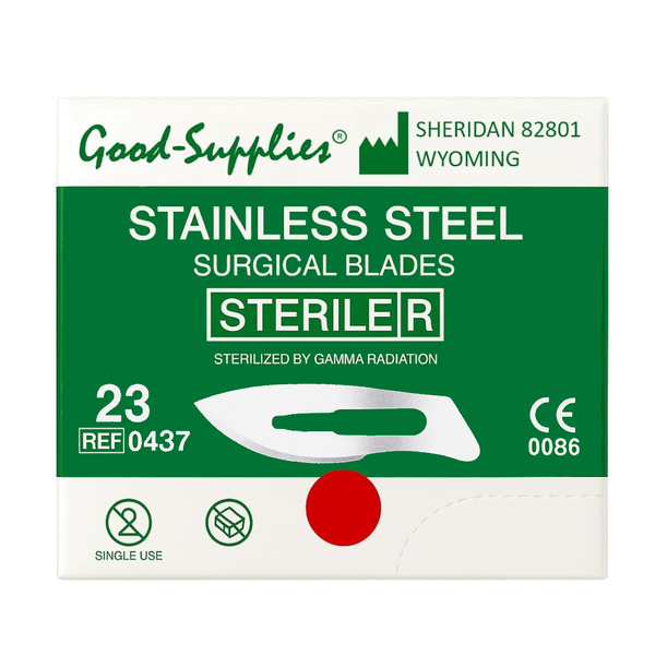 #23 Sterile Surgical Dermaplane Blade, Stainless Steel Scalpels (Box of 100,Individually Packed)