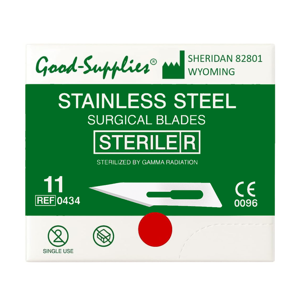 #11 Sterile Surgical Dermaplane Blade, Stainless Steel Scalpels (Box of 100,Individually Packed)